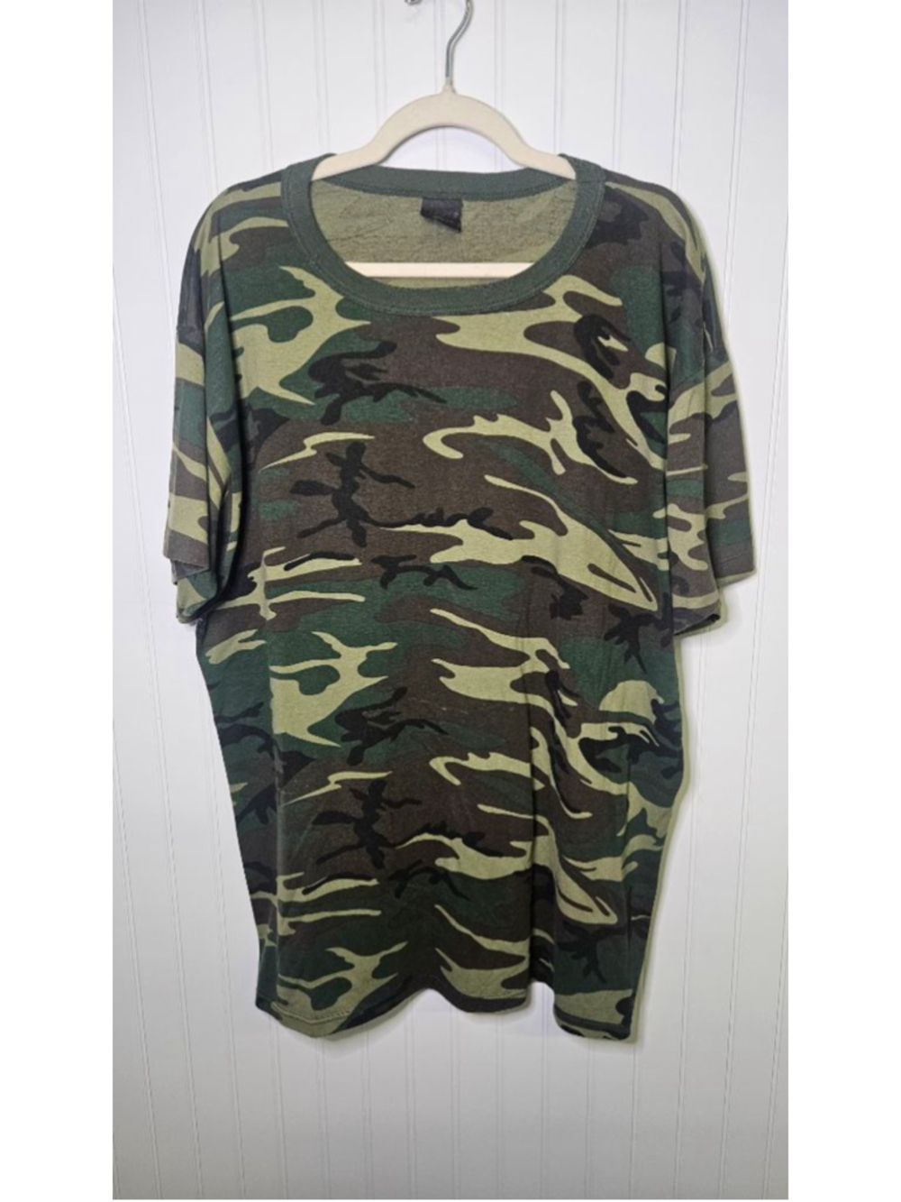 Vintage Woodland Camo T Shirt XXL Made USA Single Stitch Camouflage Tee